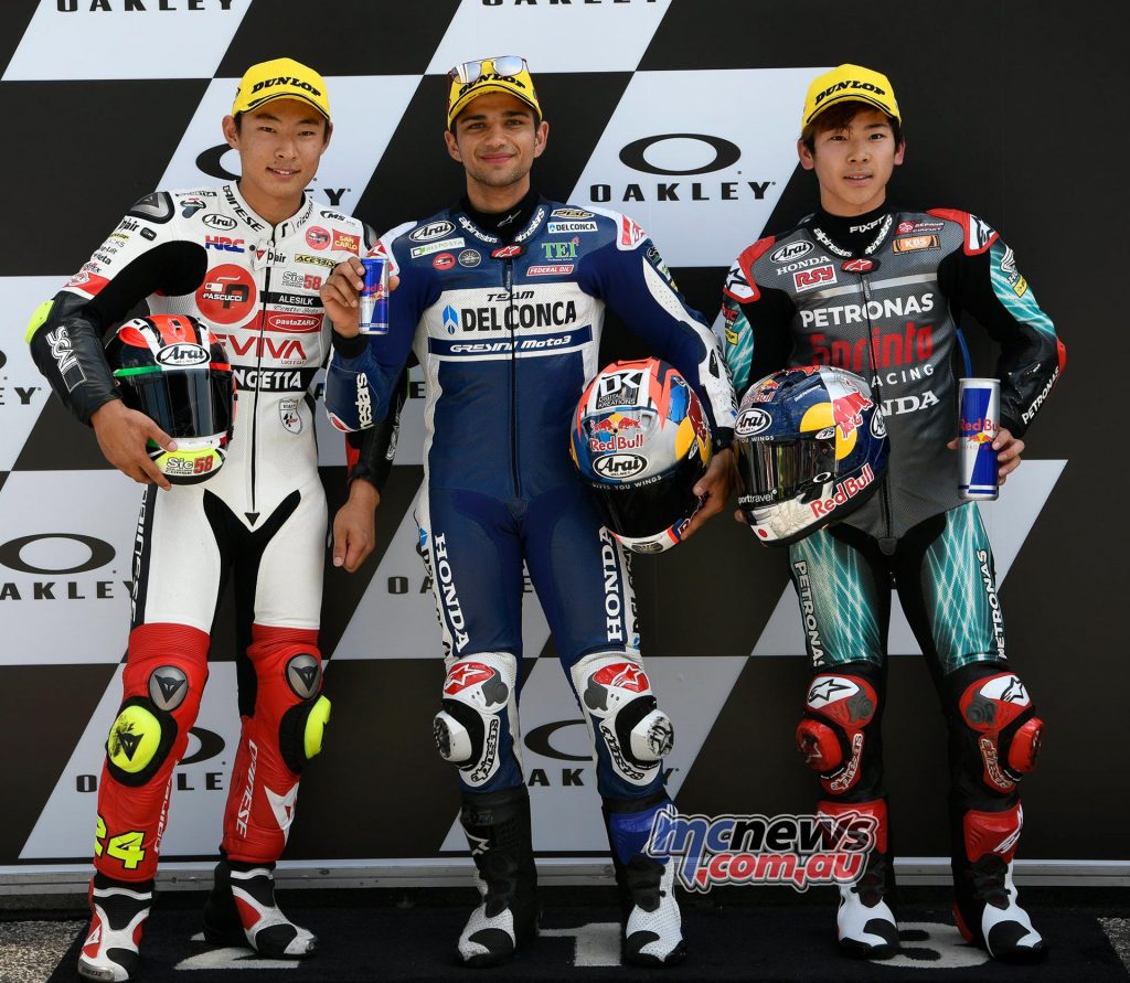 Moto3 Qualifying Results Jorge Martin (SPA) HONDA 1'56.634 Tatsuki Suzuki (JPN) HONDA +0.190 Ayumu Sasaki (JPN) HONDA +0.210