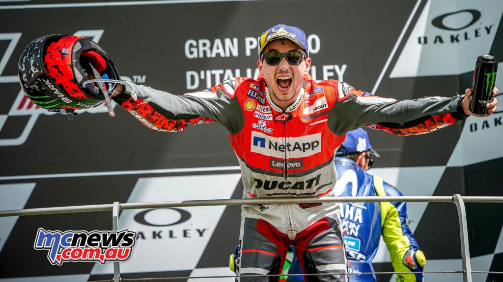 Jorge Lorenzo back on top after is 2018 Mugello win