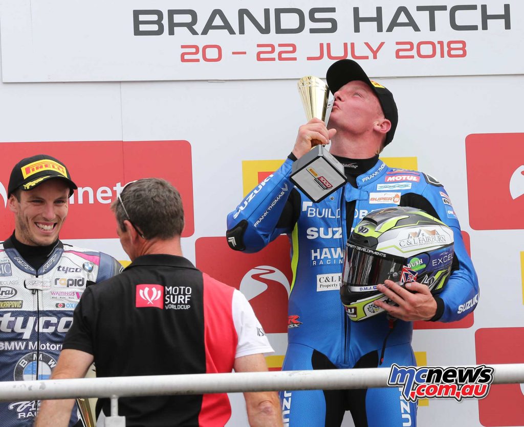 BSB Brands Hatch Billy McConnell with the trophy ImageDYeomans