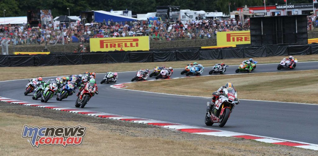 BSB Brands Hatch Josh Brookes leads the opening pack ImageDYeomans