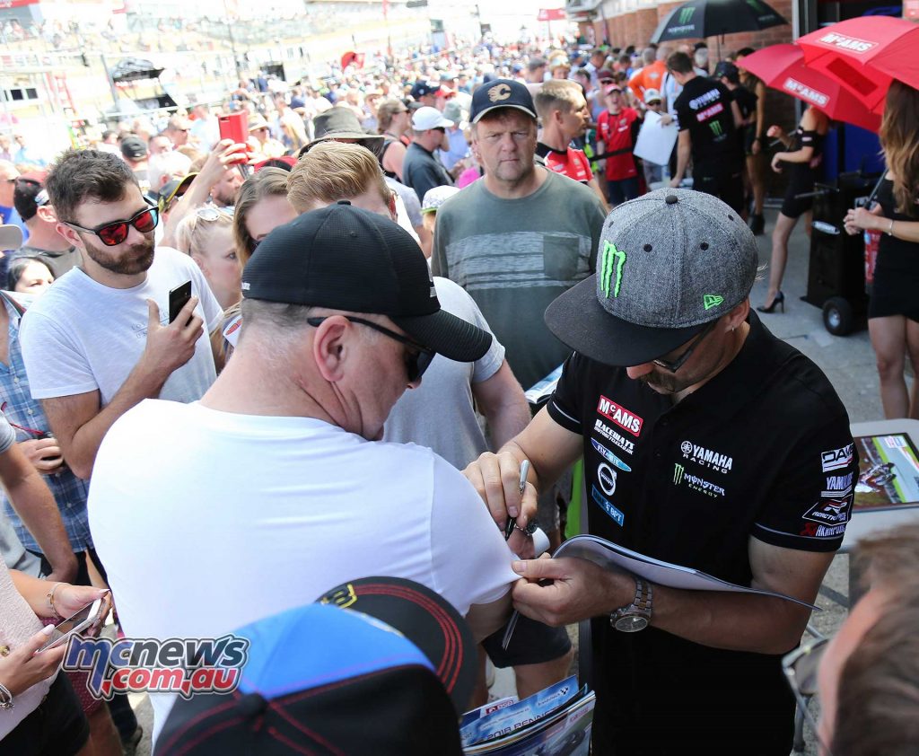 BSB Brands Hatch Josh Brookes with the fans ImageDYeomans