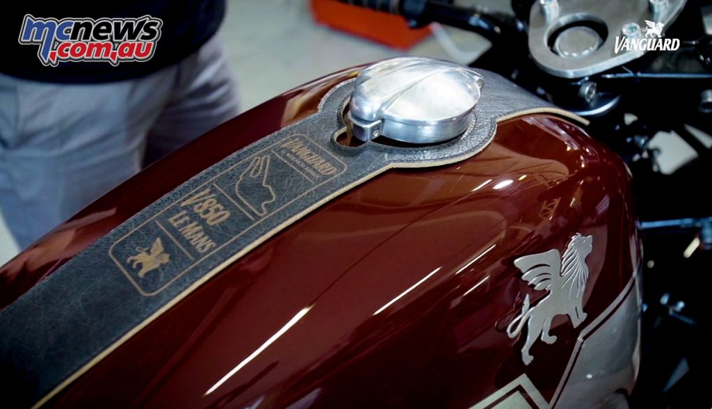 Vanguard Moto Guzzi V Les Mans tank detail