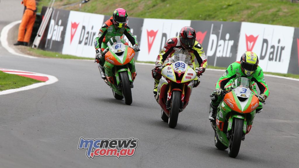 BSB CadwellPark Ben Currie with James Westmoreland and Kurt Wigley