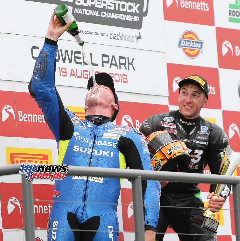 BSB CadwellPark Billy MConnell taking the Champagne BSB CadwellPark Billy MConnell taking the Champagne