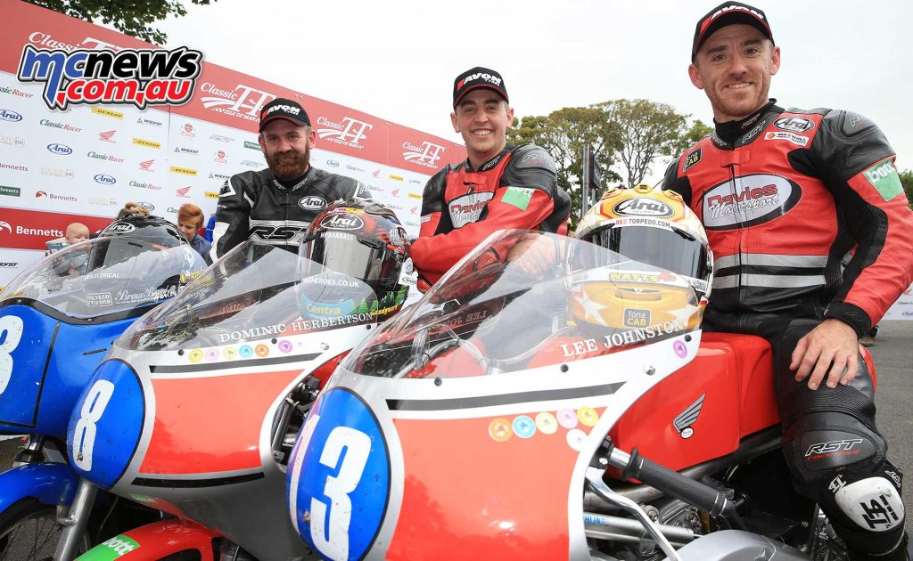 Classic TT Junior Dominic Herbertson Podium Jamie Coward Lee Johnston