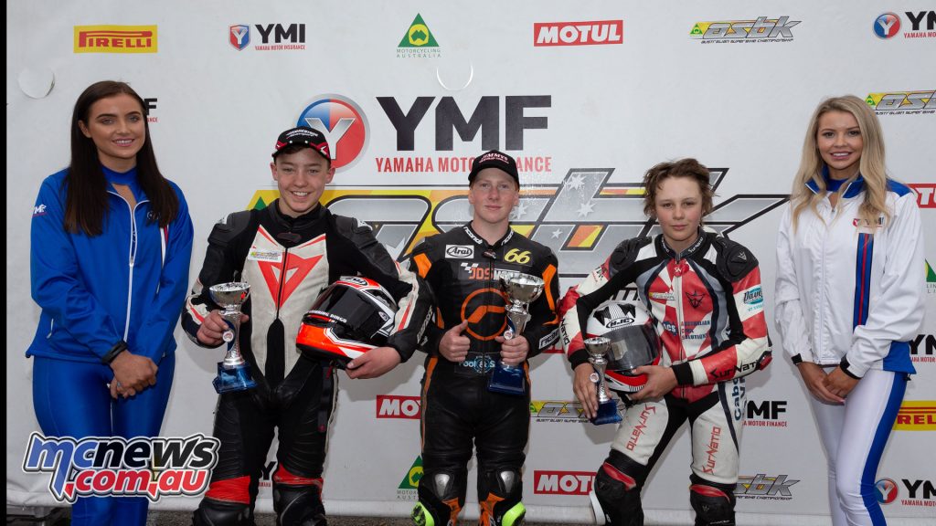 ASBK TBG Rnd Winton GP Junior Cup Overall Podium ASBK TBG Rnd Winton GP Junior Cup Overall Podium