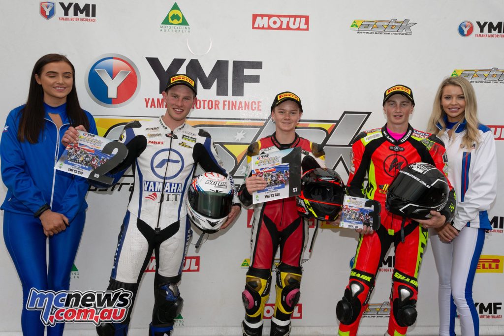 ASBK TBG Rnd Winton Yamaha R Cup Overall Podium