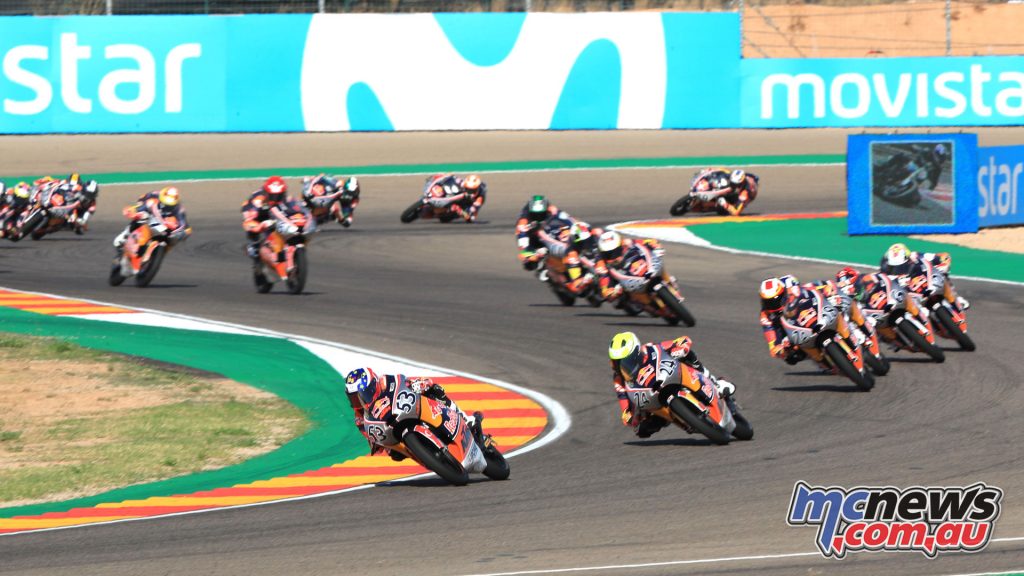 Red Bull Rookies MotoGP Cup Aragon Rnd Deniz Oncu leads