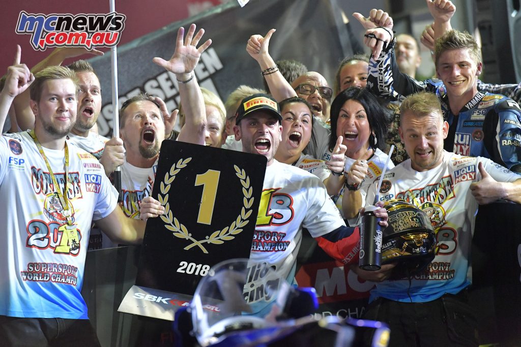 WSBK Losail WSSP Sandro Cortese celebrating the title WSBK Losail WSSP Sandro Cortese celebrating the title