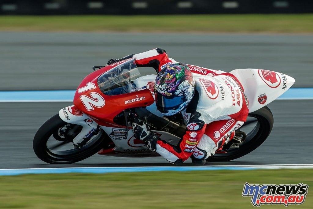 Senna Agius competing in the 2018 Asia Talent Cup.