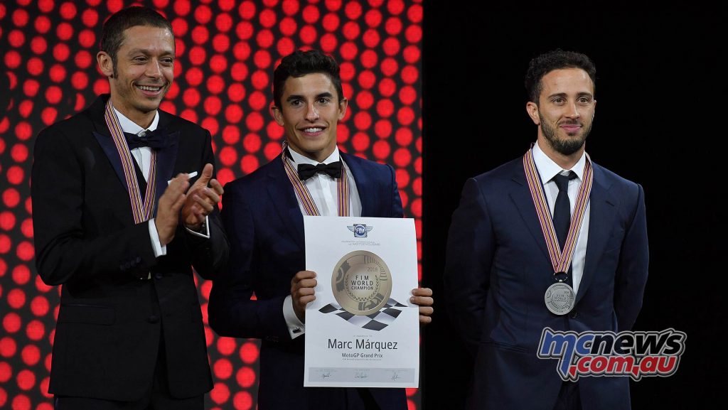 FIM Award Ceremony MotoGP Marquez Dovizioso Rossi