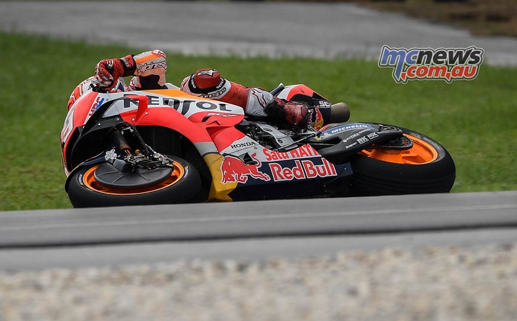 MotoGP Malaysia QP Marquez Crash