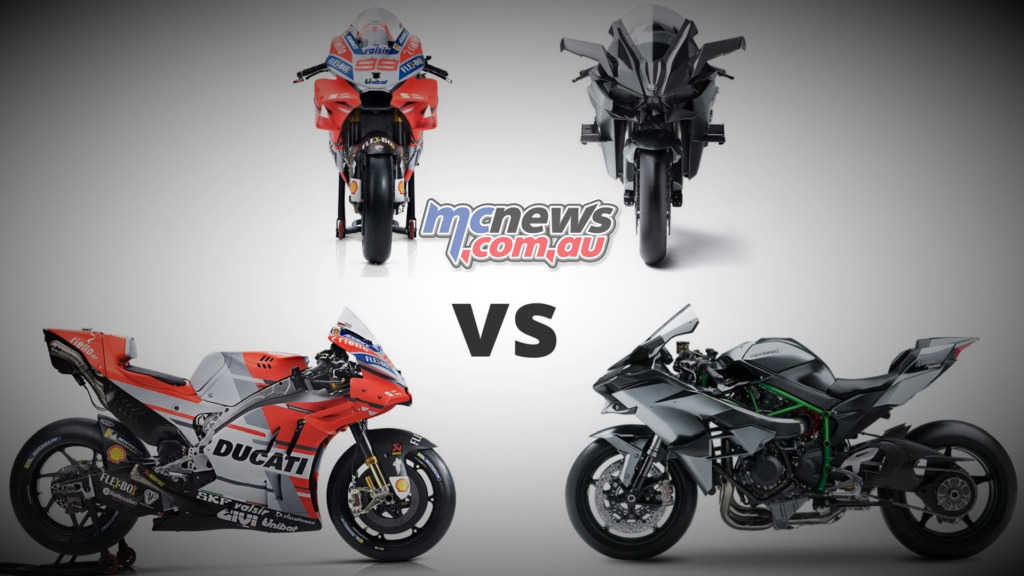 nyheder Tåre bremse Kawasaki H2R vs MotoGP Bike | MCNews