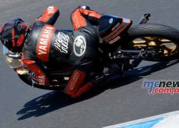 Lachlan Hill aboard his Yamaha TZ Image Russell Colvin