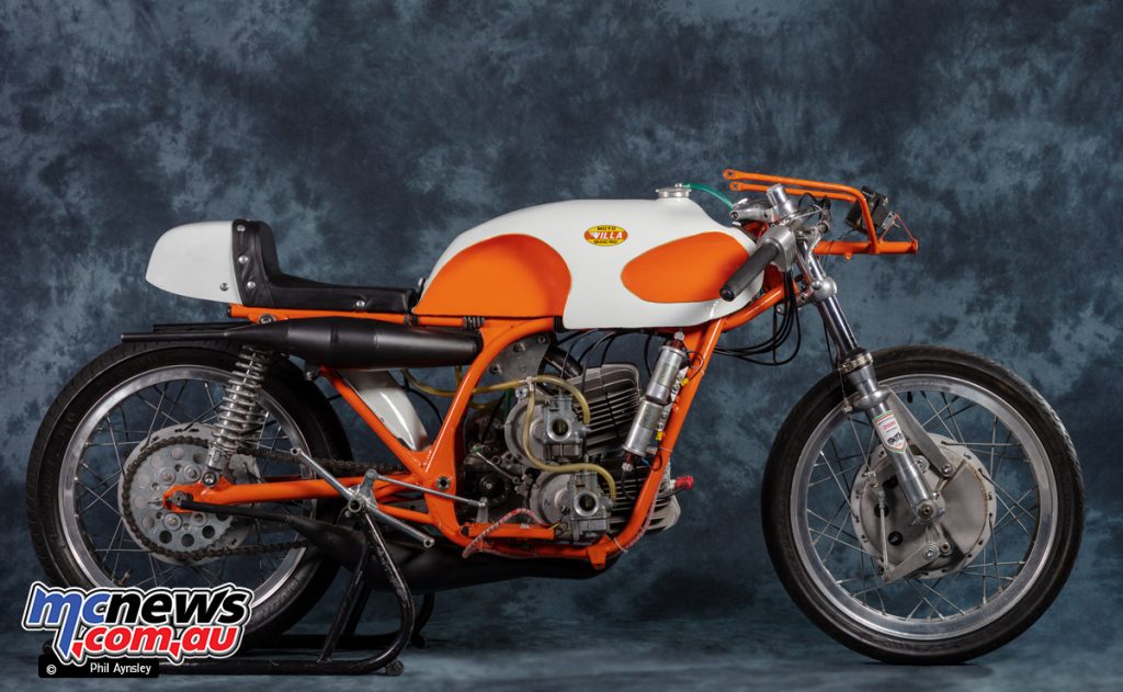 This Moto Villa 250/4 Racer was introduced in 1969 but couldn't compete in 1970 due to a two-cylinder limit