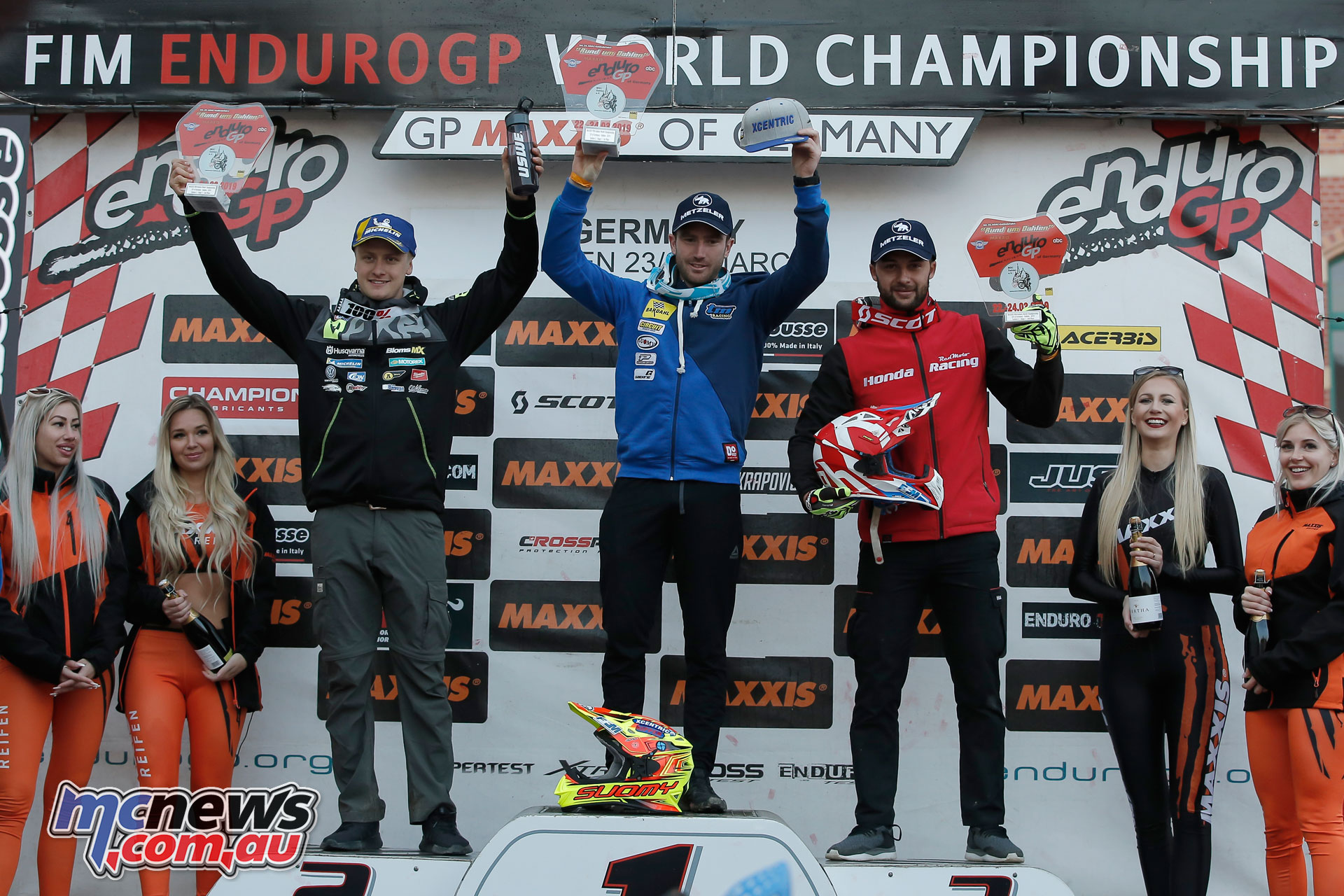 EnduroGP Rnd Germany E Day podium EnduroGP Rnd Germany E Day podium