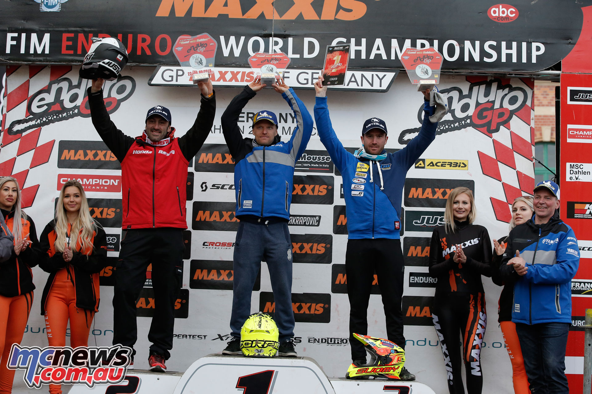 EnduroGP Rnd Germany E Day podium EnduroGP Rnd Germany E Day podium
