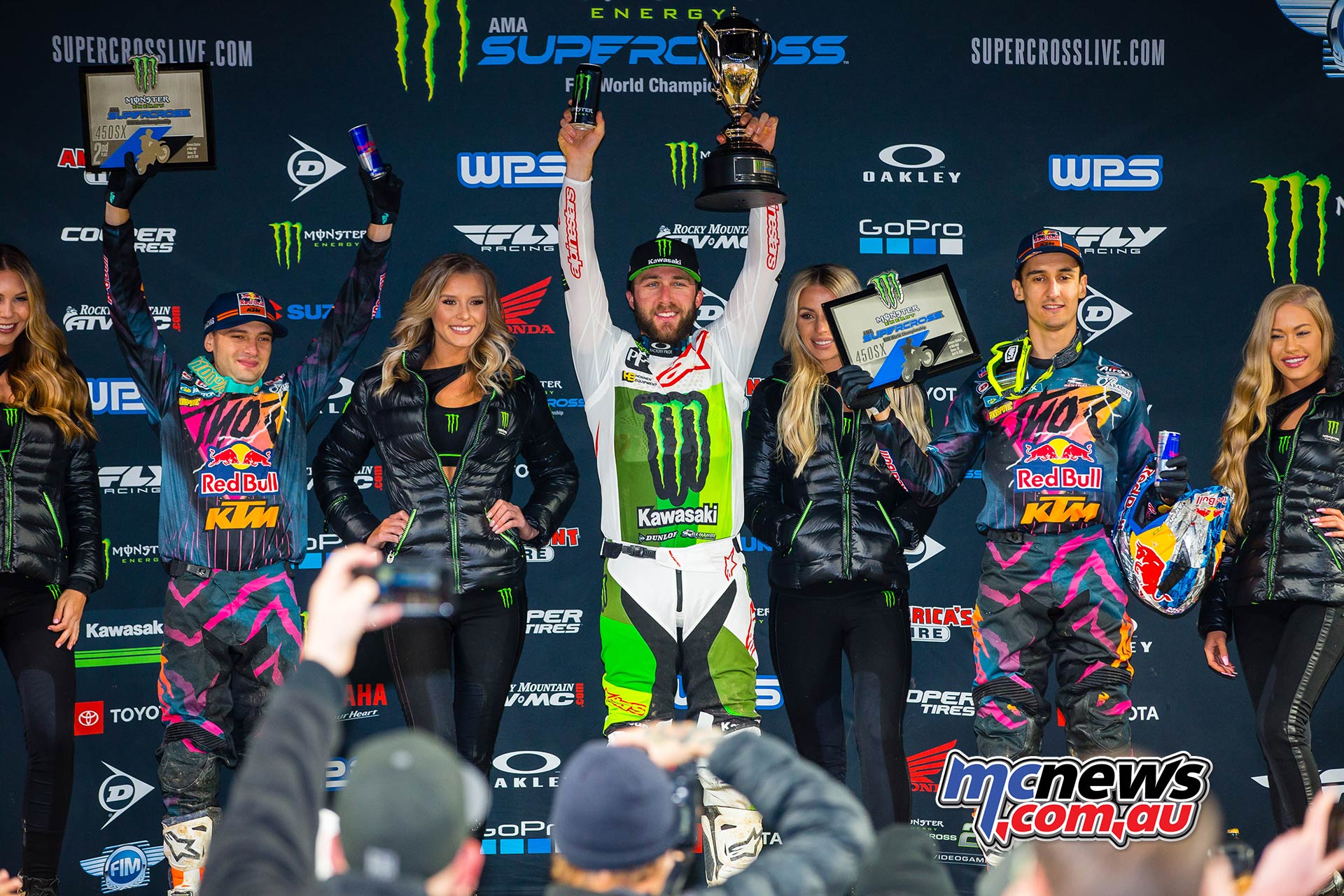 AMA SX Rnd Denver Tomac Webb Musquin Podium JK SX Denver