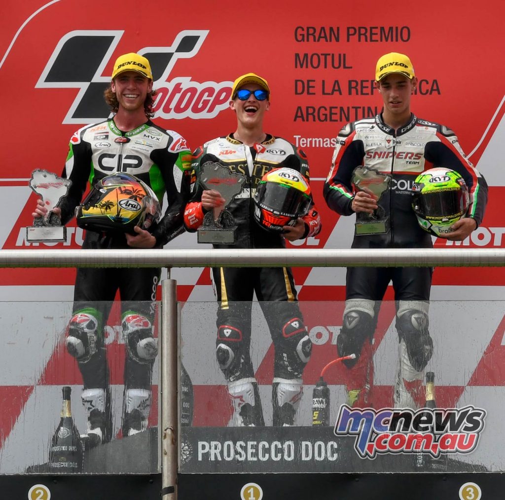 MotoGP Rnd Argentina Podium Moto Binder Masia Arbolino