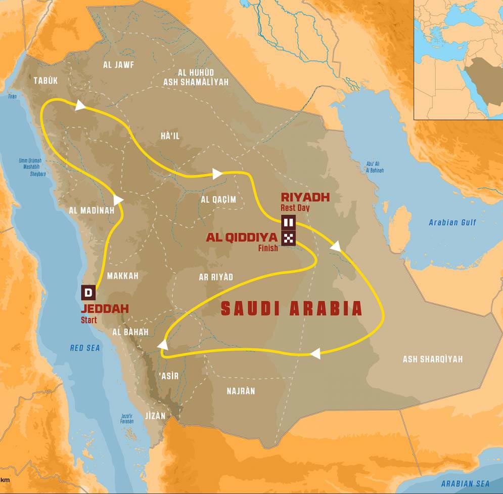 Dakar Saudi Arabia Map Dakar Saudi Arabia Map