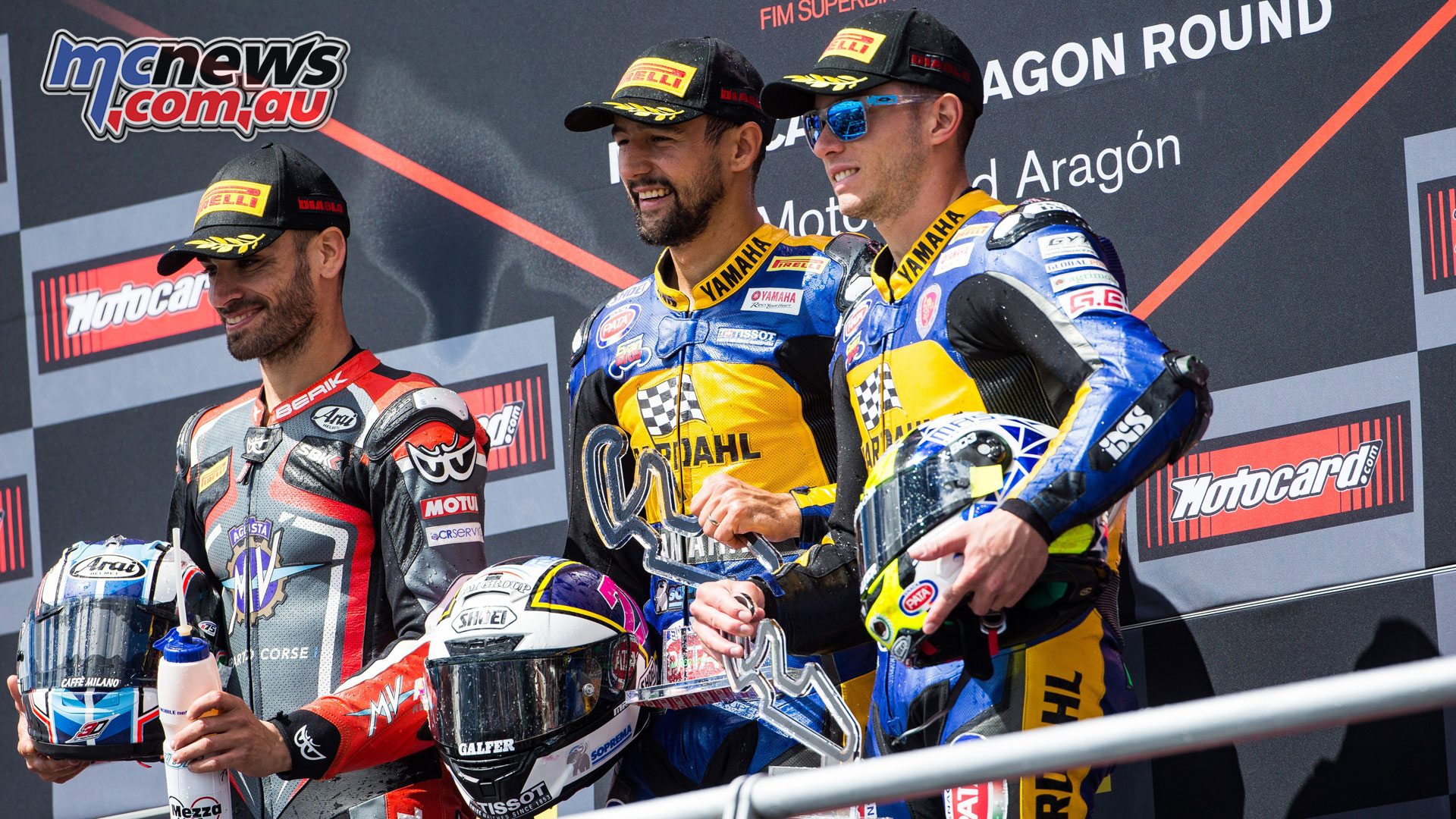 WorldSBK Rnd Aragon Sun SSP Podium WorldSBK Rnd Aragon Sun SSP Podium