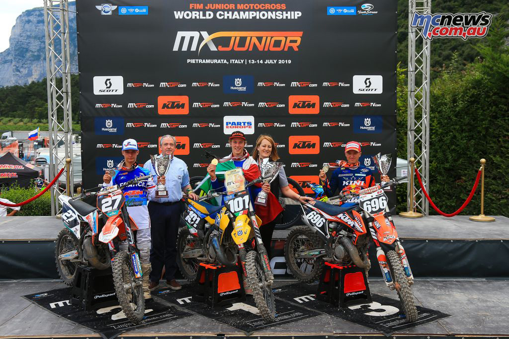 FIM Junior Motocross World Championship Italy Final MX Podium