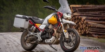 Moto Guzzi VTT Launch Showroom Logs Luggage Cover