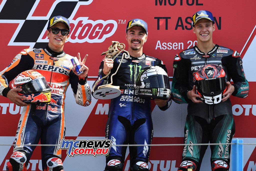 MotoGP Rnd Assen Race Podium Vinales Marquez Quartararo