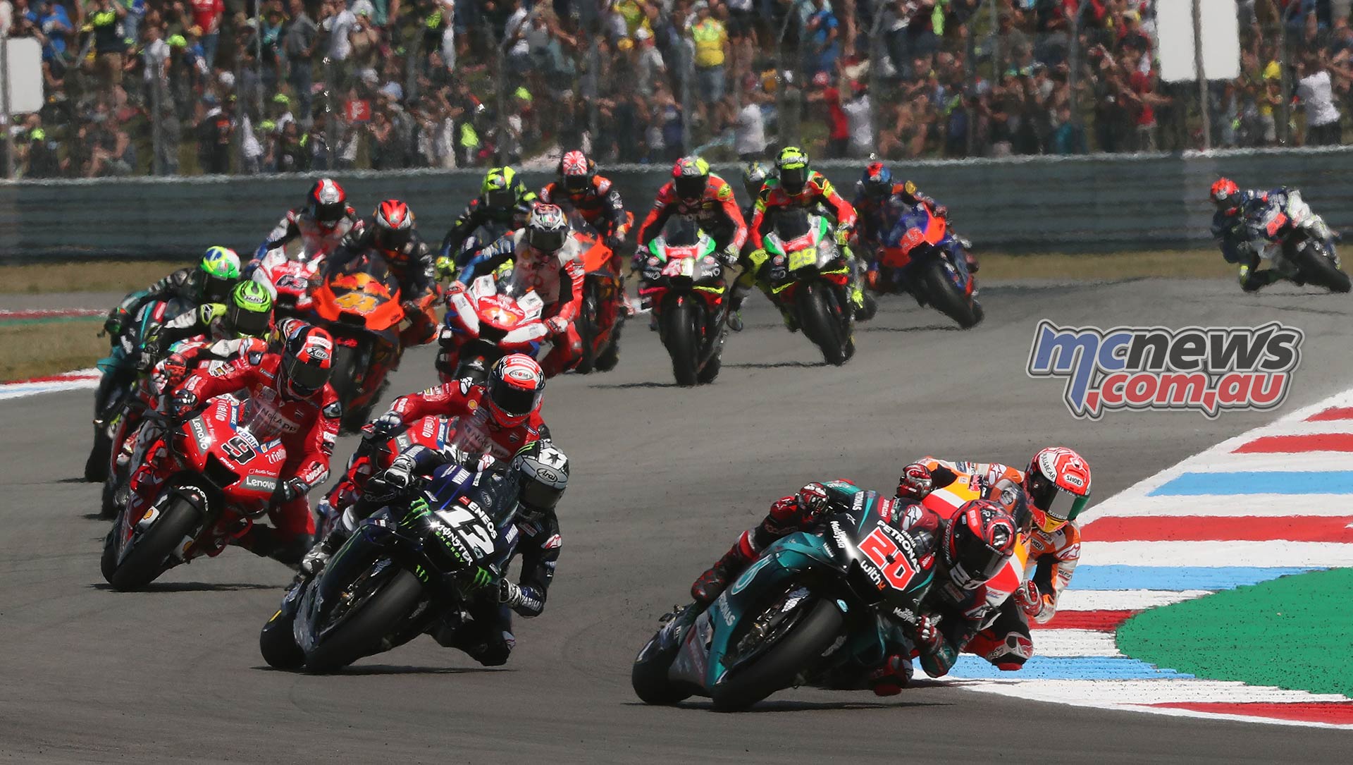 MotoGP Rnd Assen Race Start Quartararo Marquez Vinales