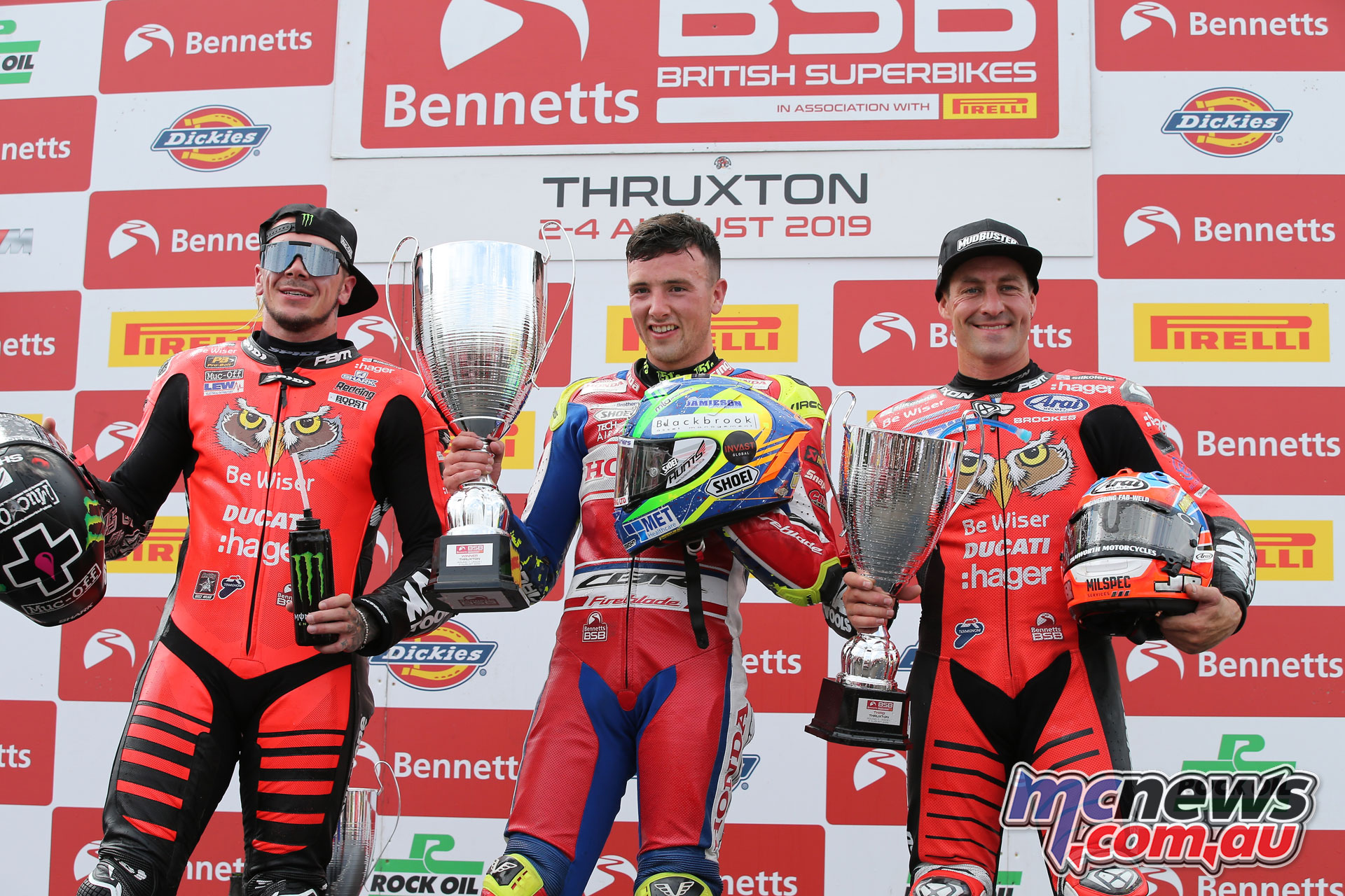 British Superbike BSB Rnd Thruxton Andrew Irwin podium British Superbike BSB Rnd Thruxton Andrew Irwin podium