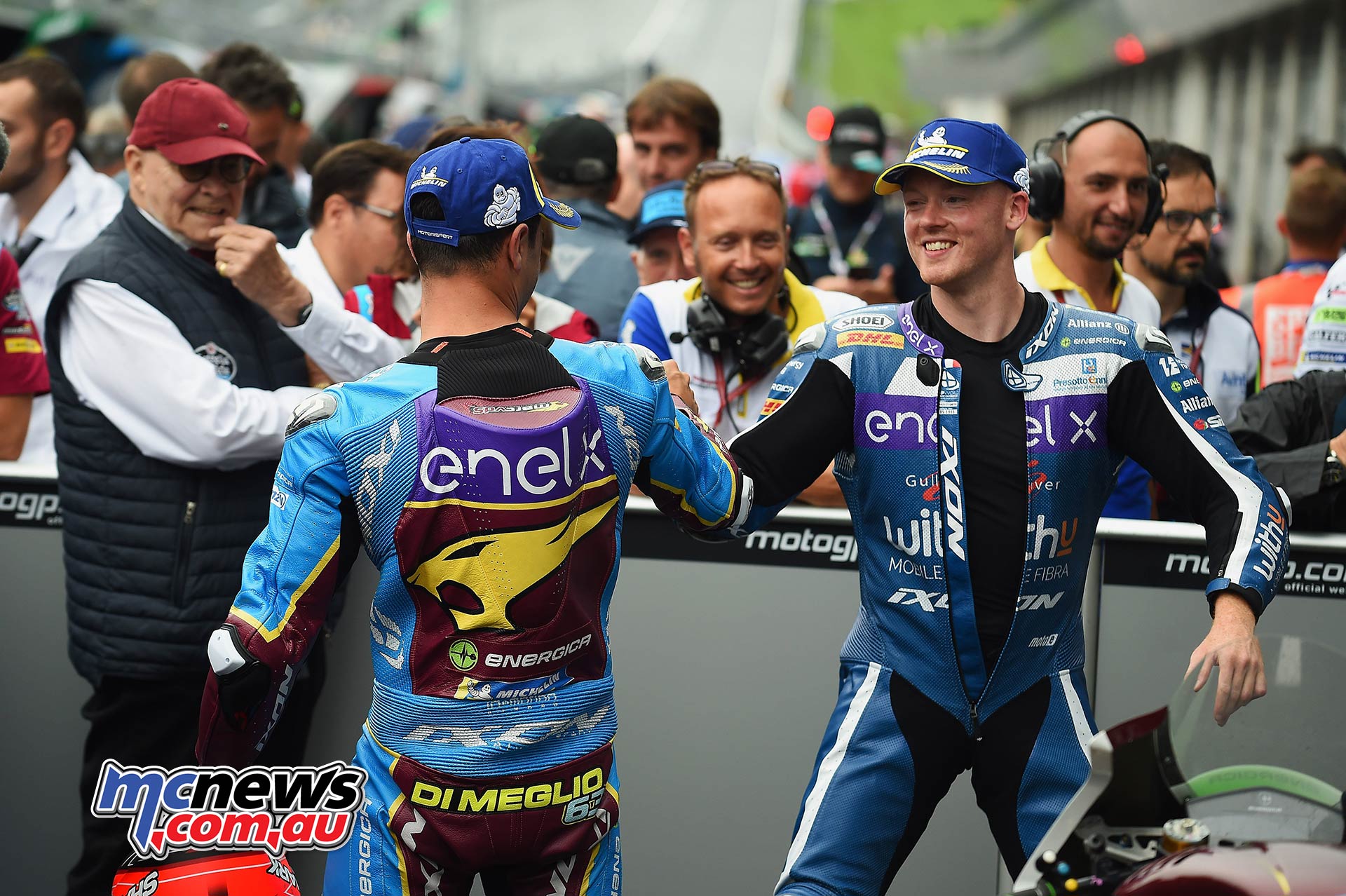 MotoGP Rnd RedBullRing Race MotoE DiMeglio Smith ParcFerme MotoGP Rnd RedBullRing Race MotoE DiMeglio Smith ParcFerme
