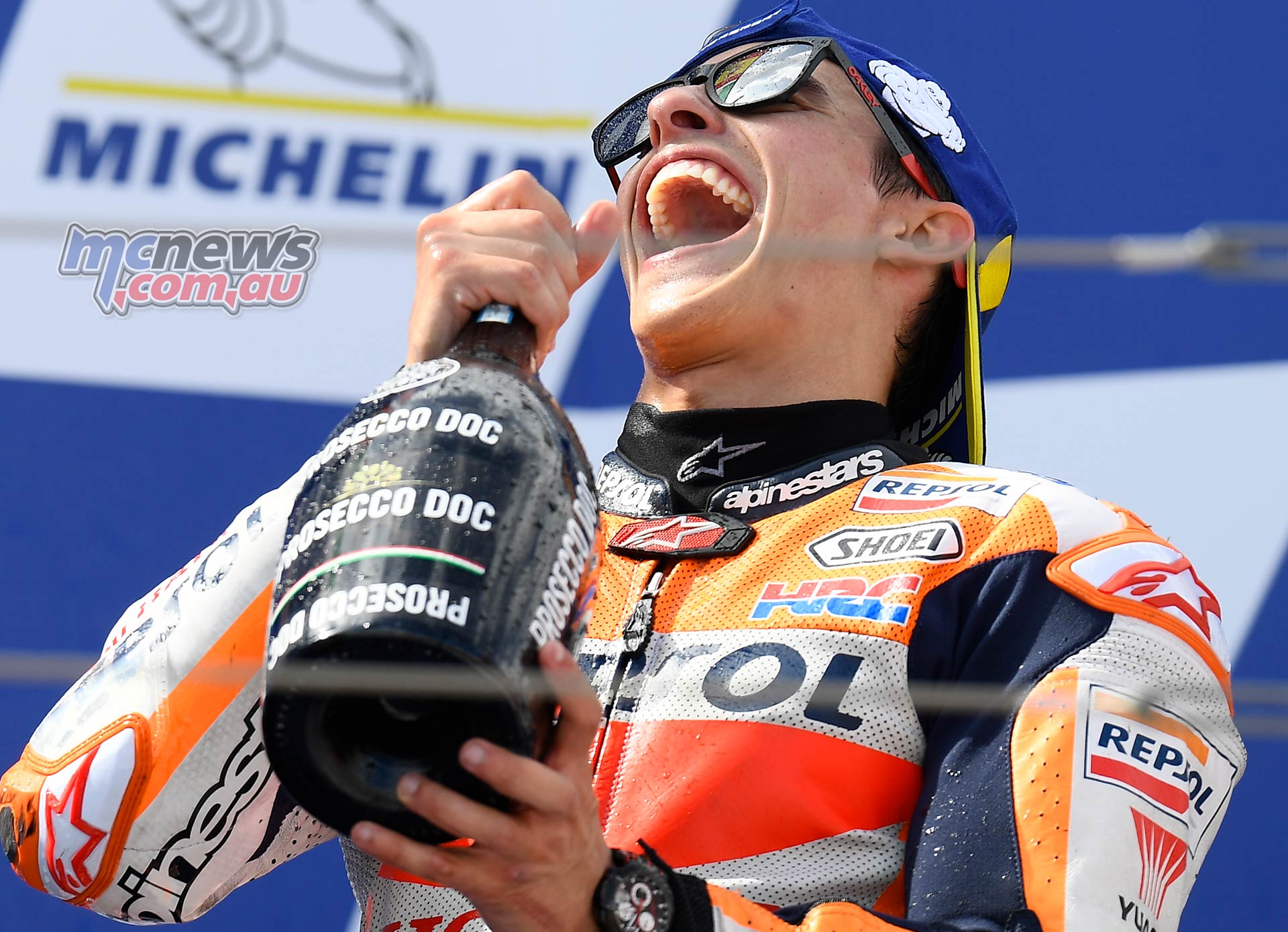 MotoGP Rnd Aragon Marquez Champagne MotoGP Rnd Aragon Marquez Champagne