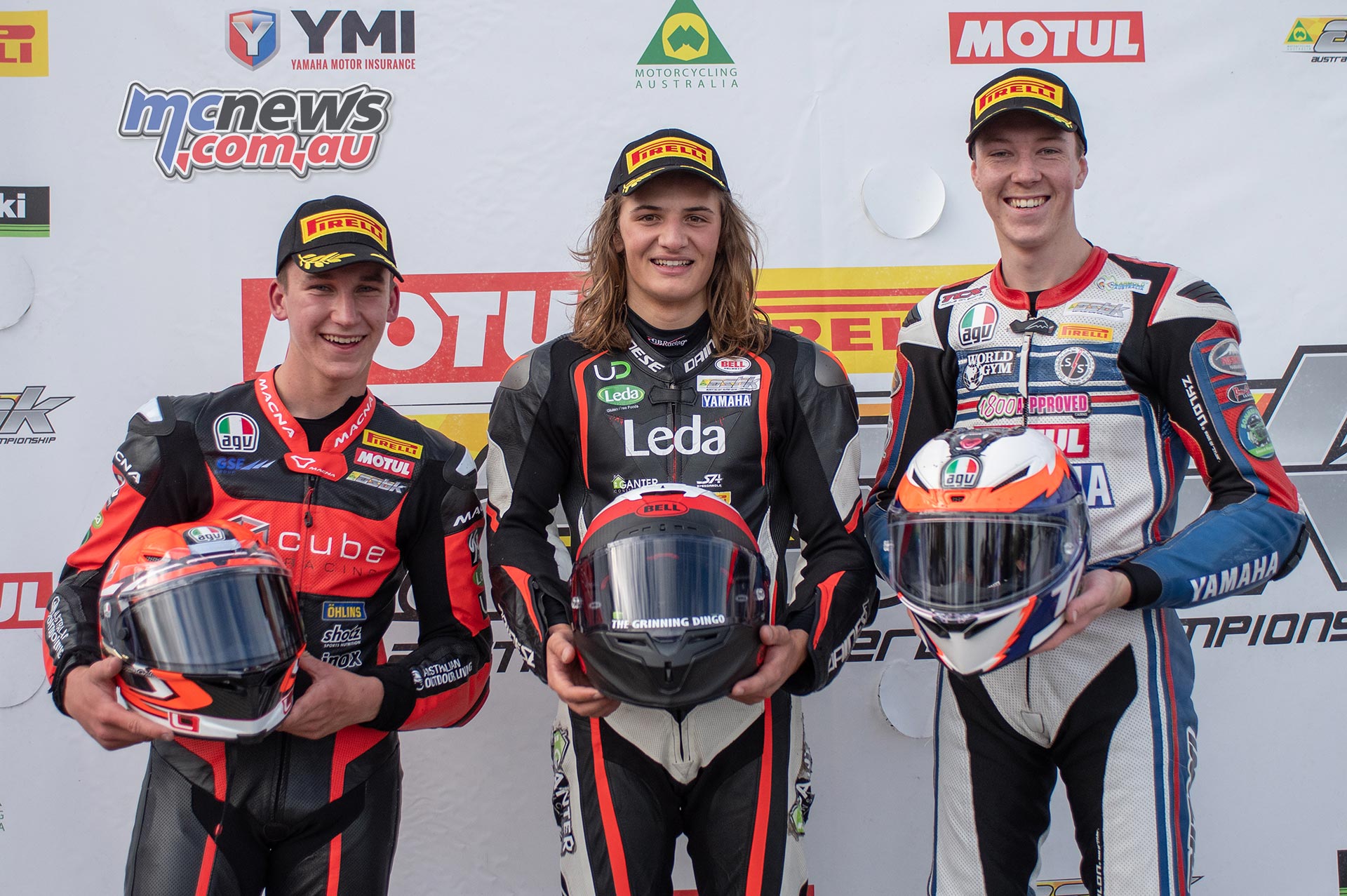 ASBK Rnd Winton RbMotoLens SS R Parc Ferme Race Winners Oli Bayliss Tom Toparis Broc Pearson ASBK Rnd Winton RbMotoLens SS R Parc Ferme Race Winners Oli Bayliss Tom Toparis Broc Pearson
