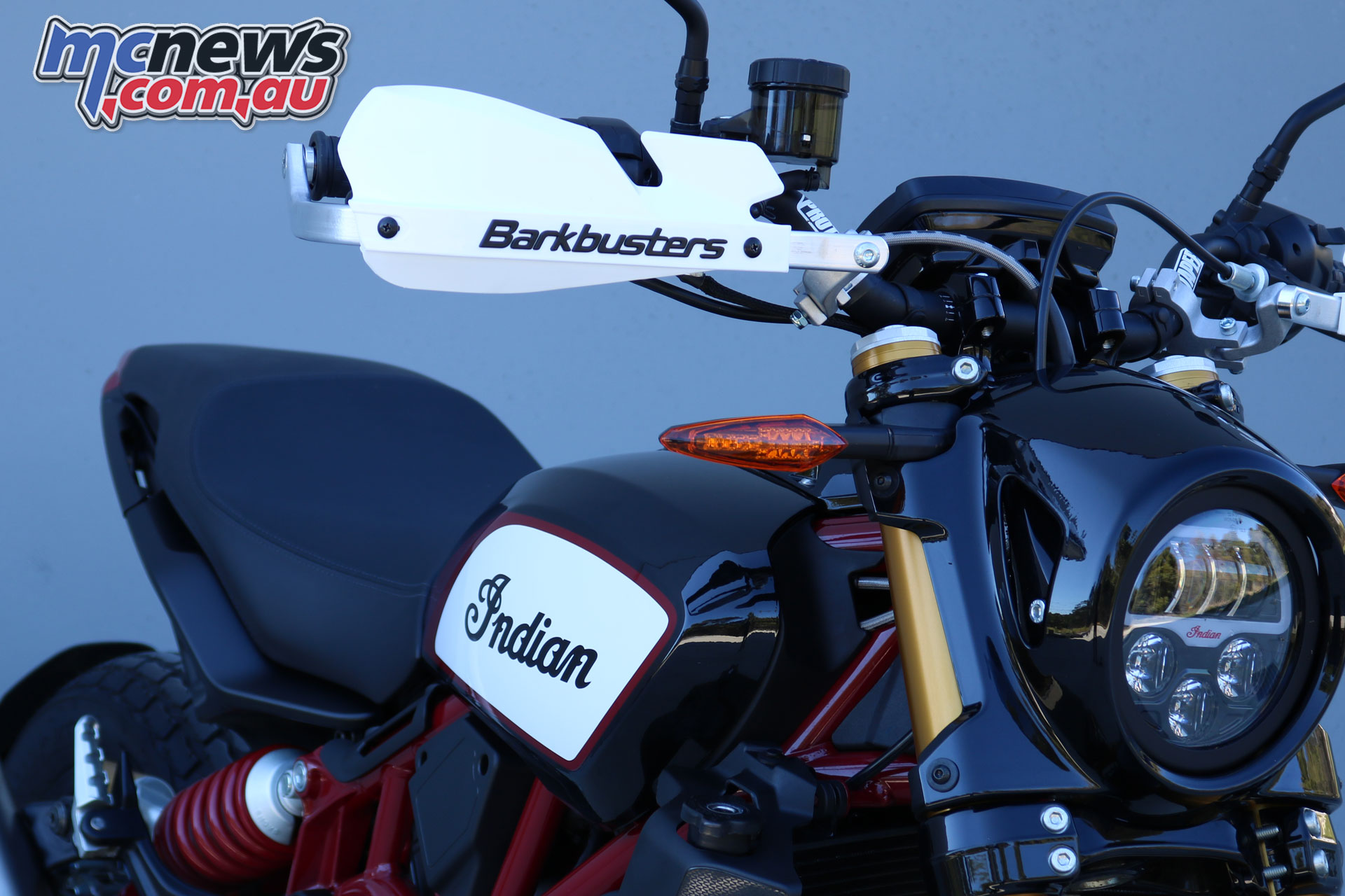 Barkbusters Indian FTR fitted with BHG VPS Barkbusters Indian FTR fitted with BHG VPS
