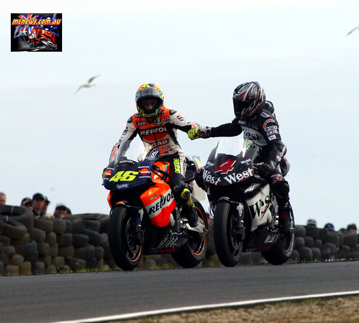 Austrlaian Grand Prix Rossi Barros Shake Austrlaian Grand Prix Rossi Barros Shake