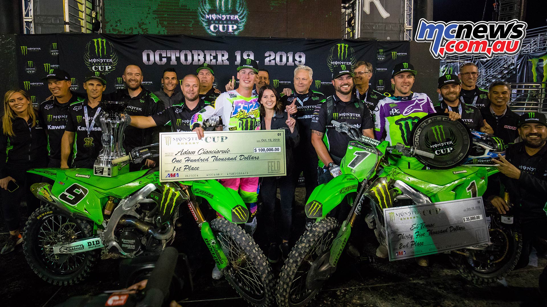 Monster Energy Cup Podium Cianciarulo Kawasaki Tomac JK MEC Monster Energy Cup Podium Cianciarulo Kawasaki Tomac JK MEC