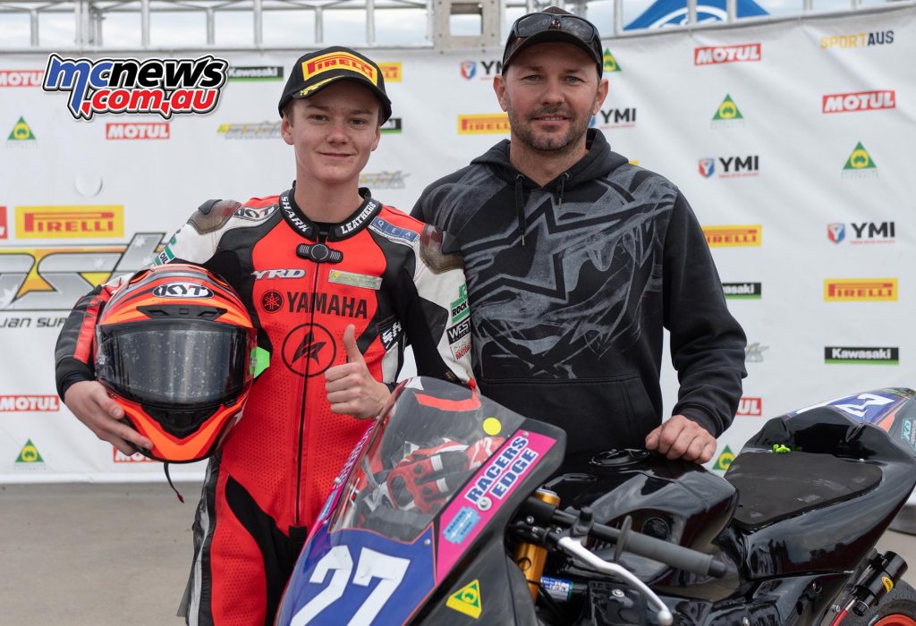 ASBK Rnd Phillip Island RbMotoLens R Cup R Parc Ferme Max STAUFFER Jamie STAUFFER