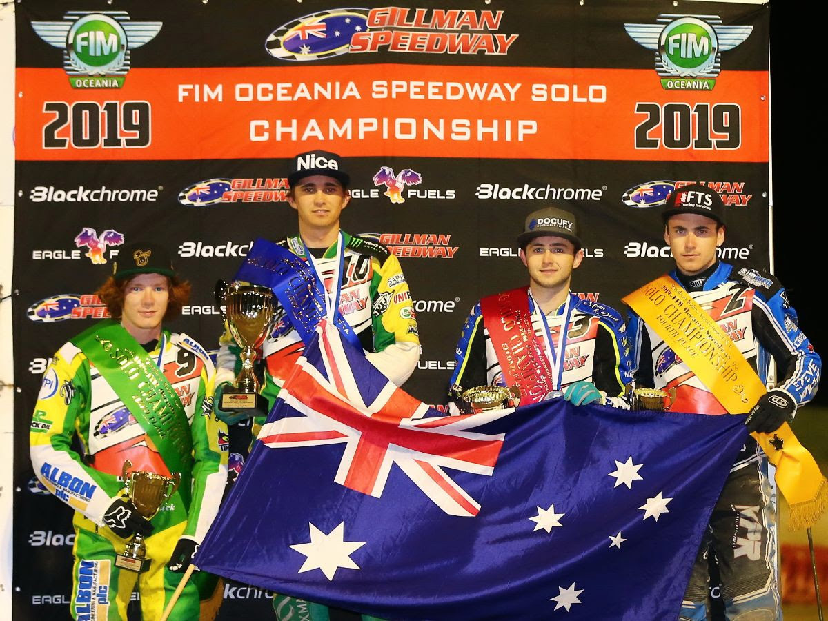 FIM Oceania Speedway Solo Championship podium Gillman