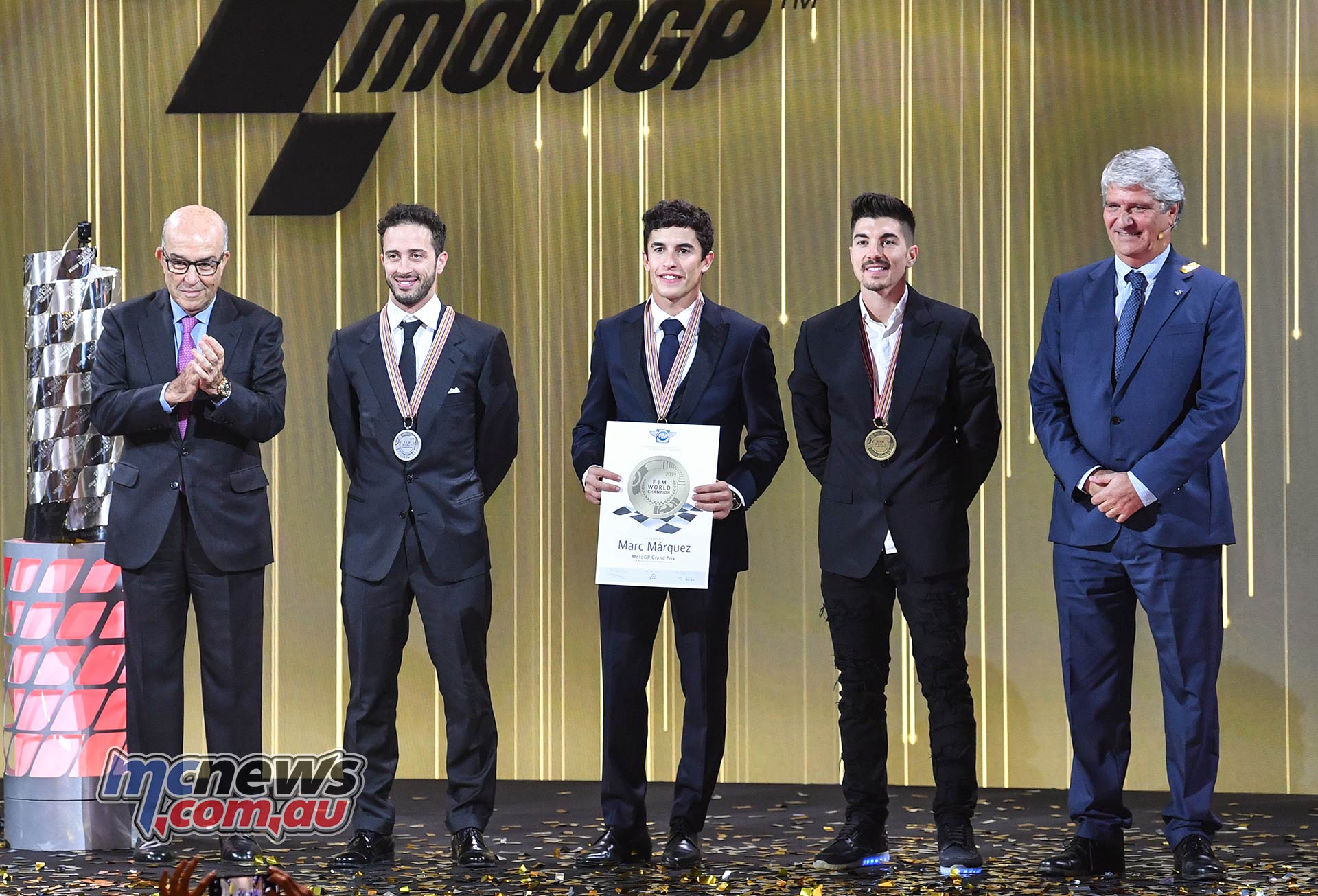 FIM MotoGP Awards Ceremony Ezpeleta Marquez Dovizioso Vinales FIM MotoGP Awards Ceremony Ezpeleta Marquez Dovizioso Vinales