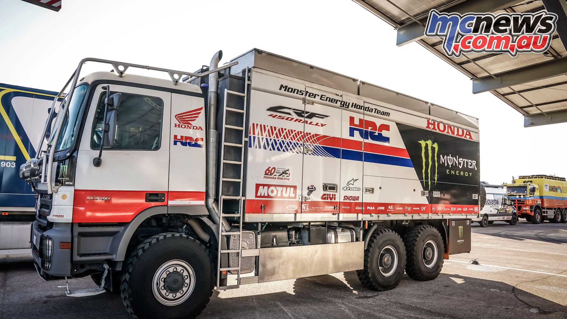 Monster Energy Honda Team vehicles head for Dakar ps