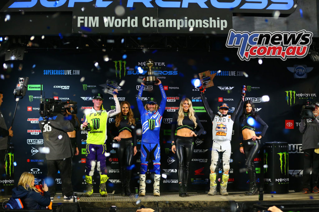 AMA SX Rnd Anaheim Podium Barcia Cianciarulo Webb J K