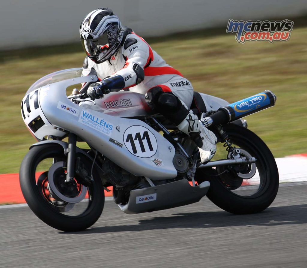 Johnny Nordberg on his Ducati ridden here by Kent Jornevall in France