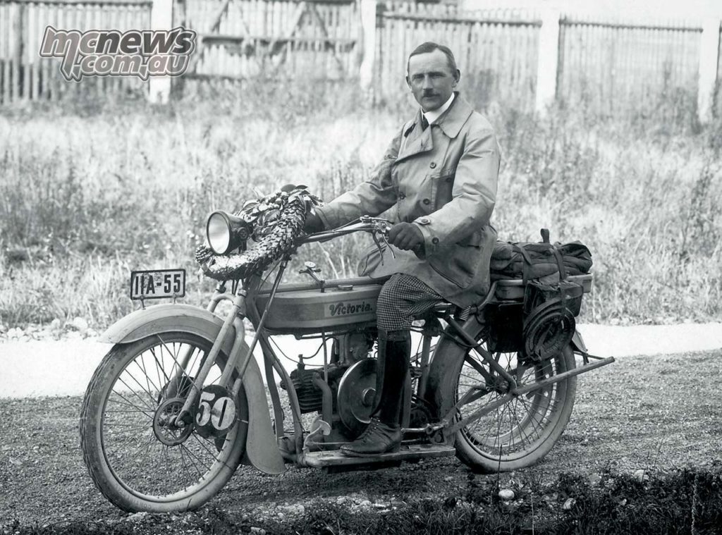 Martin Stolle with his Victoria powered by a M B engine Martin Stolle with his Victoria powered by a M B engine