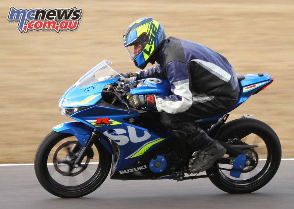 Suzuki GSX R Track Days Not scrunching down means a real penalty on the straights