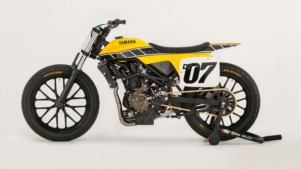 Yamaha MT Flat Track Yellow LHS Yamaha MT Flat Track Yellow LHS