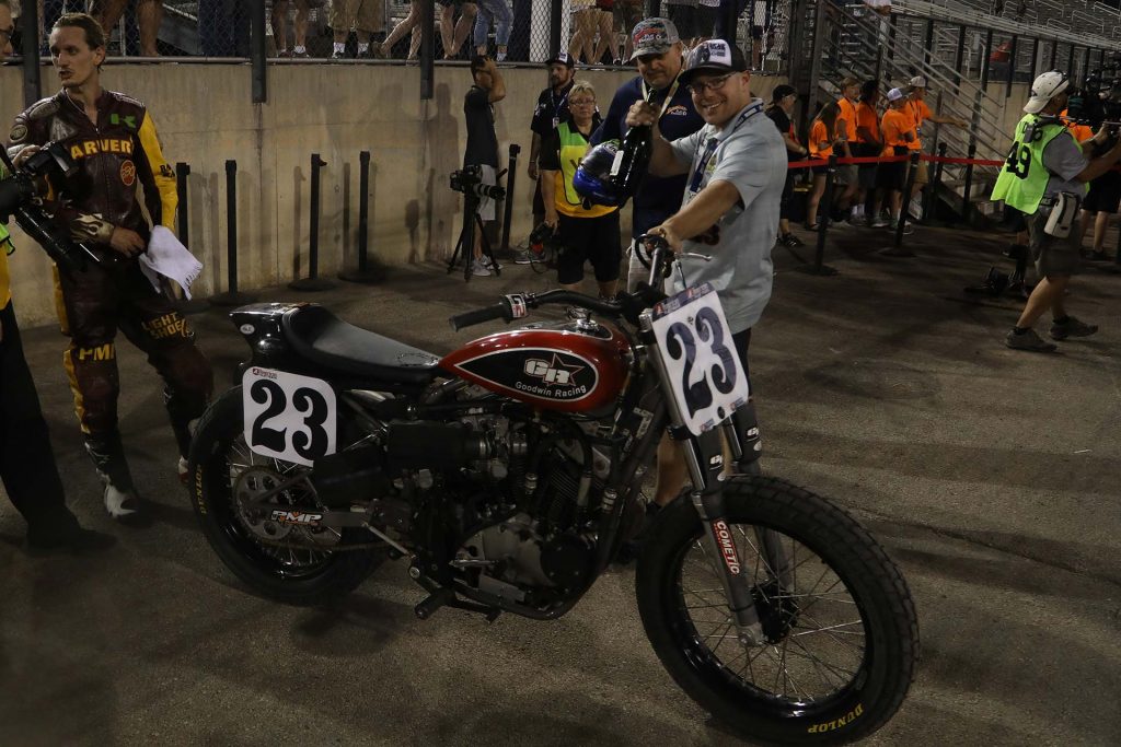 Carver mechanic Ben Evans proudly celebrates the victory Photo Scott Hunter