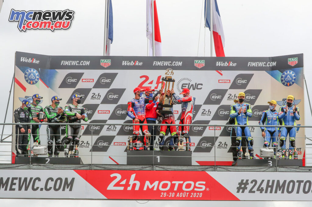 F.C.C. TSR Honda France top the 24 Hours of Le Mans from SRC KAWASAKI France and SERT