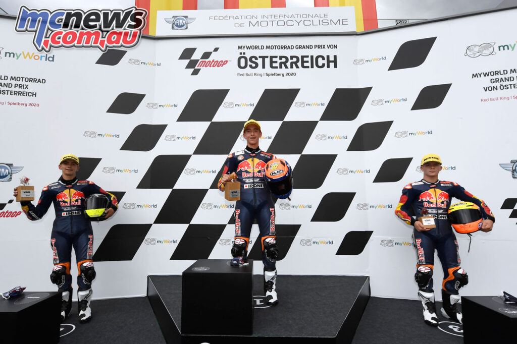 Pedro Acosta topped the podium for both races - Red Bull MotoGP Rookies