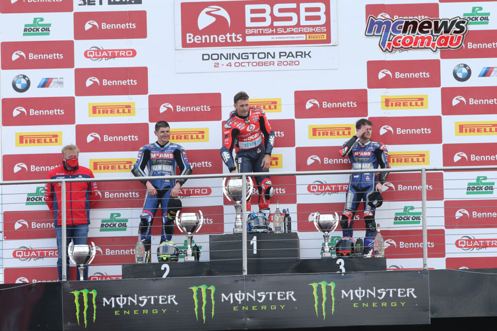 Josh Brookes took the Race 2 win, as well as the championship lead at Donington