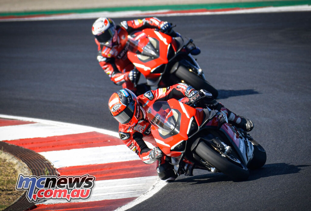 Ducati riders proved a little more restrained learning the track